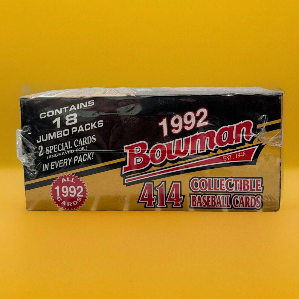 (18x) 1992 Bowman Baseball Jumbo Packs (Complete Box) Mariano Rivera Card Chase